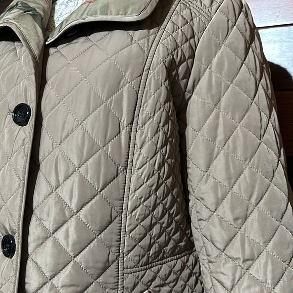 NWOT Liz Claiborne Collared Long Sleeve Tan Quilted Puffer Jacket - Picture 6 of 11